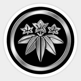 Minamoto Clan Kamon Silver Chrome Sticker